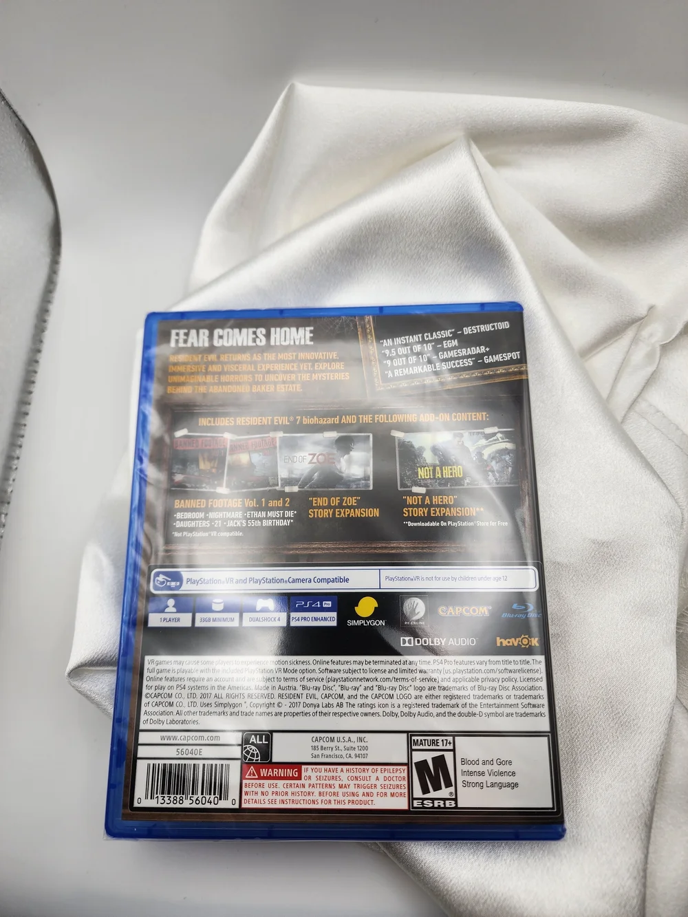 Sony PS4 Resident Evil 7 Biohazard Gold Edition - Blue Case
